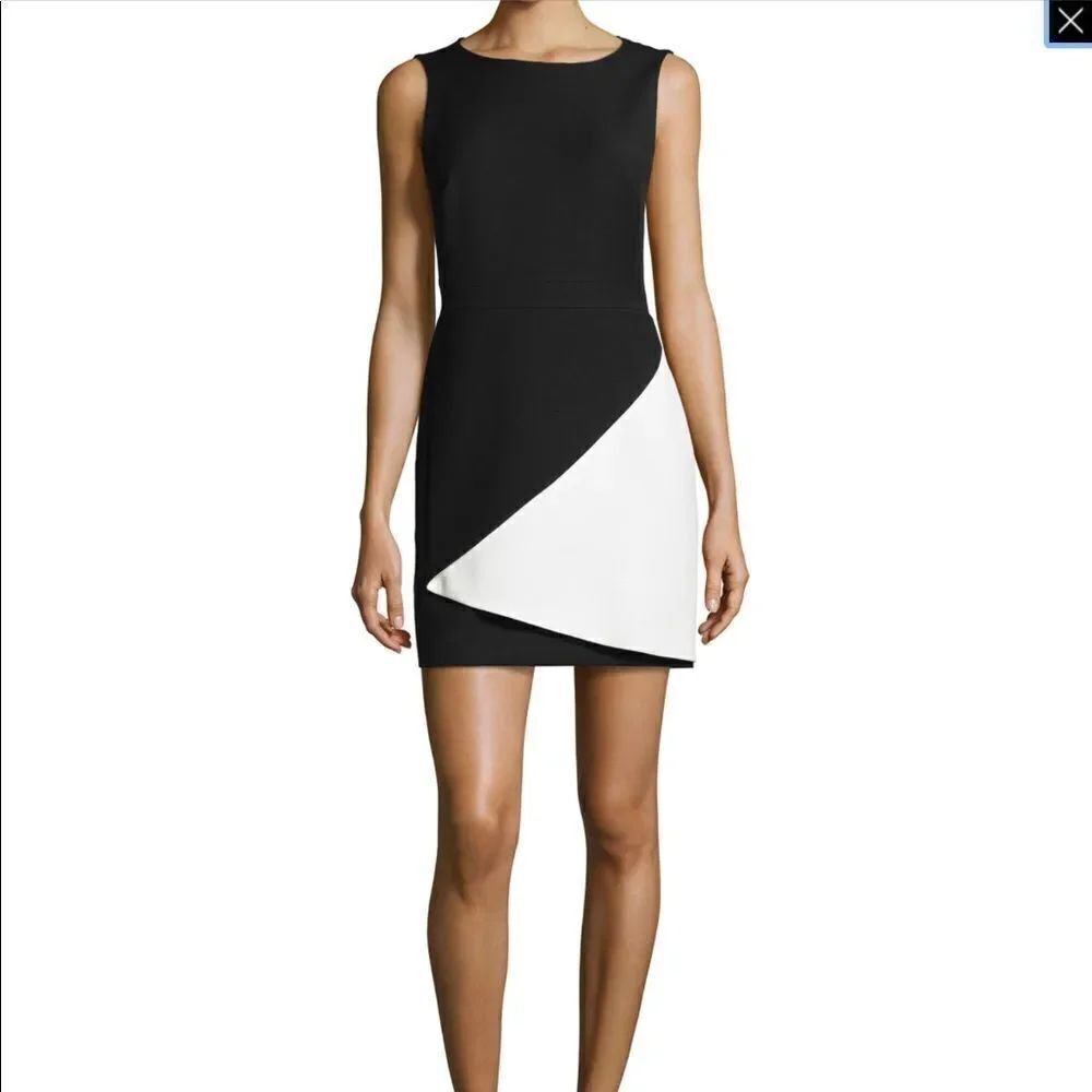 BCBGMAXAZRIA Jesica Contrast Folded Dress Sz 8